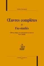 Oeuvres Completes T.4. Fac-Similes. - Couverture - Format classique