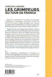 Les grimpeurs du Tour de France - 4ème de couverture - Format classique