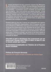 Mémoires de la Grande Guerre ; 1911-1915 - 4ème de couverture - Format classique