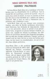 Nous Sommes Tous Des Hommes Politiques - 4ème de couverture - Format classique