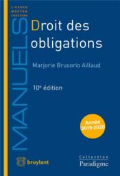 Droit des obligations (10e édition) - Couverture - Format classique