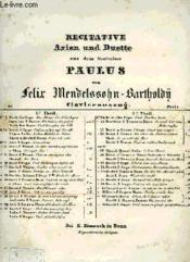 Recitative Arien Und Duette Aus Dem Oratorium Paulus - Couverture - Format classique