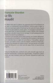Le fils maudit - 4ème de couverture - Format classique