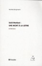 Saïd Mekbel : une mort à la lettre - Intérieur - Format classique
