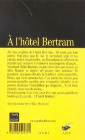 À l'hôtel Bertram - 4ème de couverture - Format classique
