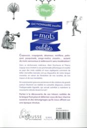 Dictionnaire insolite des mots oubliés - 4ème de couverture - Format classique