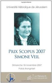 Prix Scopus 2007 ; Simone Veil - Couverture - Format classique