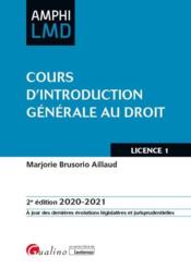 Cours d'introduction générale au droit (édition 2020/2021) - Couverture - Format classique