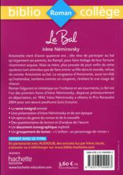 Le bal, irene Nemirovsky - 4ème de couverture - Format classique