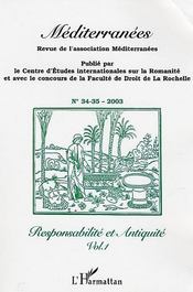 Revue méditerranées t.34.35 ; responsabilité et antiquité - Couverture - Format classique