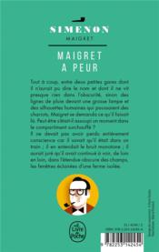 Maigret a peur - 4ème de couverture - Format classique