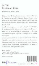 Tristan et Yseut - 4ème de couverture - Format classique