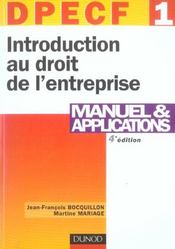 DPECF 1/2004 ; INTRODUCTION AU DROIT DE L'ENTREPRISE  - Mariage - Jean-François Bocquillon 