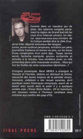 Le couteau sur la langue - 4ème de couverture - Format classique