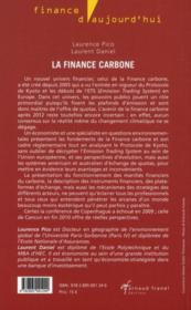La finance carbone ; de la régulation à la spéculation ? - 4ème de couverture - Format classique