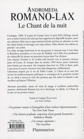 Le chant de la nuit - 4ème de couverture - Format classique