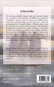 Labyrinthes - theatre / exercice - 4ème de couverture - Format classique