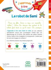 J'apprends à lire avec Sami et Julie ; le robot de Sami - 4ème de couverture - Format classique