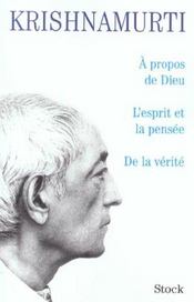 A propos de dieu/l'esprit et la pensee/de la verite - Intérieur - Format classique