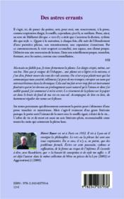 Des astres errants - 4ème de couverture - Format classique