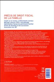 Précis de droit fiscal de la famille (16e édition) - 4ème de couverture - Format classique