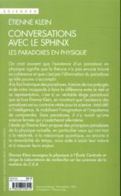 Conversations avec le sphinx ; les paradoxes en physique - 4ème de couverture - Format classique