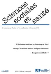 REVUE SCIENCES SOCIALES ET SANTE N.38/2 ; l'allaitement maternel en Amérique du Nord  - Revue Sciences Sociales Et Sante - Collectif 