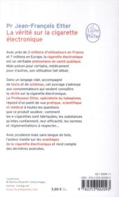 La vérité sur la cigarette électronique - 4ème de couverture - Format classique