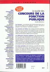 Les guides des concours de la fonction publique - 4ème de couverture - Format classique