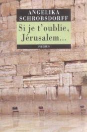 Si je t'oublie, Jérusalem - Couverture - Format classique