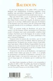 Baudouin - l'homme qui ne voulait pas etre roi - 4ème de couverture - Format classique