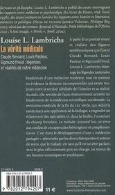 La vérité médicale - 4ème de couverture - Format classique