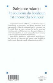 Le Souvenir Du Bonheur Est Encore Du Bonheur - 4ème de couverture - Format classique