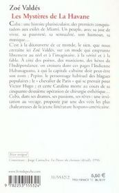 Les mystères de la Havane - 4ème de couverture - Format classique