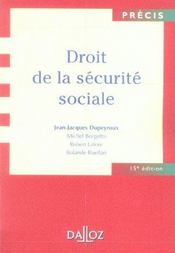 Droit de la securite sociale (15e édition) - Intérieur - Format classique