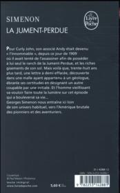 La jument- perdue - 4ème de couverture - Format classique