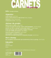 Les carnet du paysage n.7 : autour du projet - 4ème de couverture - Format classique