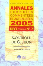 Annales 2005 corrigees commentees decf n - Intérieur - Format classique