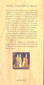 Basilic, marjolaine et origan - chroniques du potager - 4ème de couverture - Format classique