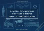 Fascicule des conditions de levée de dormance des plantes bio-indicatrices  - Gerard Ducerf 