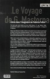 Le voyage de G. Mastorna - 4ème de couverture - Format classique