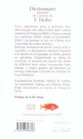 Dictionnaire raisonne de l'oeuvre de f. dolto - 4ème de couverture - Format classique