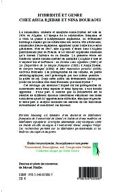 Hybridité et genre chez Assia Djebar et Nina Bouraoui - 4ème de couverture - Format classique