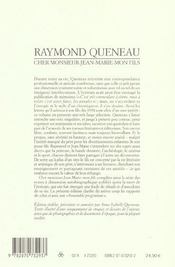 Les Cahiers De La Nrf ; Cher Monsieur-Jean-Marie-Mon-Fils ; Lettres 1938-1971 - 4ème de couverture - Format classique