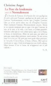La peur du lendemain ; normalement - Couverture - Format classique