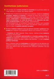 Institutions Judiciaires - 4ème de couverture - Format classique
