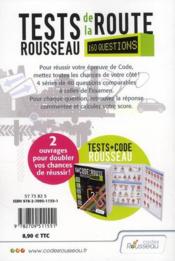 Code Rousseau de la route B ; test (édition 2011) - 4ème de couverture - Format classique