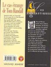 Le Cas Etrange De Tom Randall - 4ème de couverture - Format classique