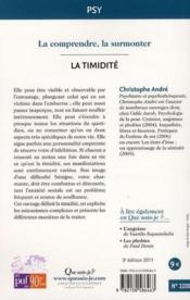 La timidité (3e édition) - Couverture - Format classique