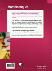 Les Nouveaux Cahiers ; Mathématiques ; Bac Pro Tertiaires ; Livre Pochette - 4ème de couverture - Format classique